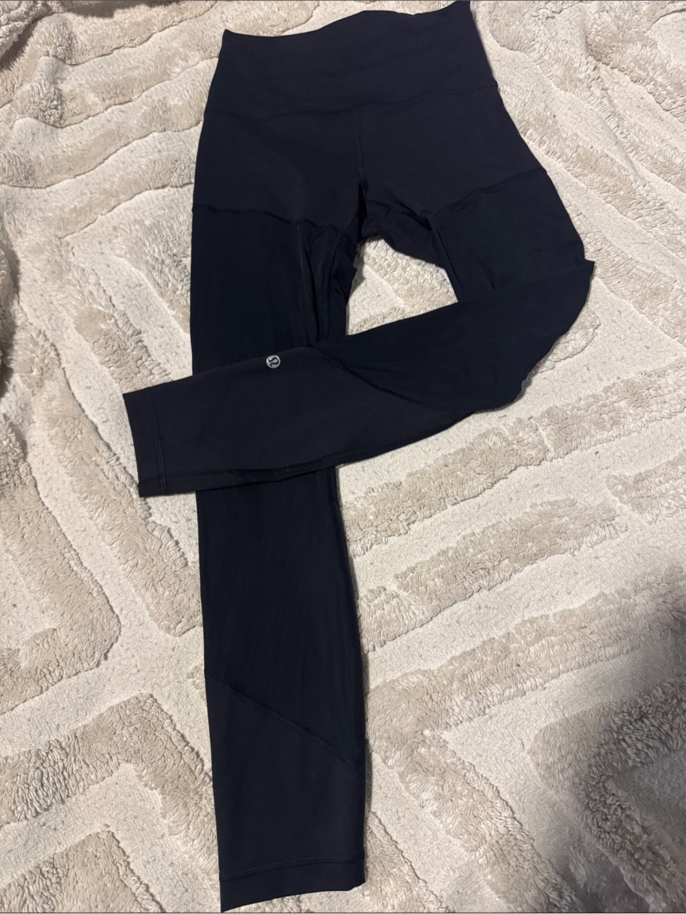 Lululemon Black High-Waist Leggings with Sheer Panels